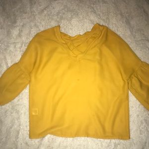 mustard yellow blouse